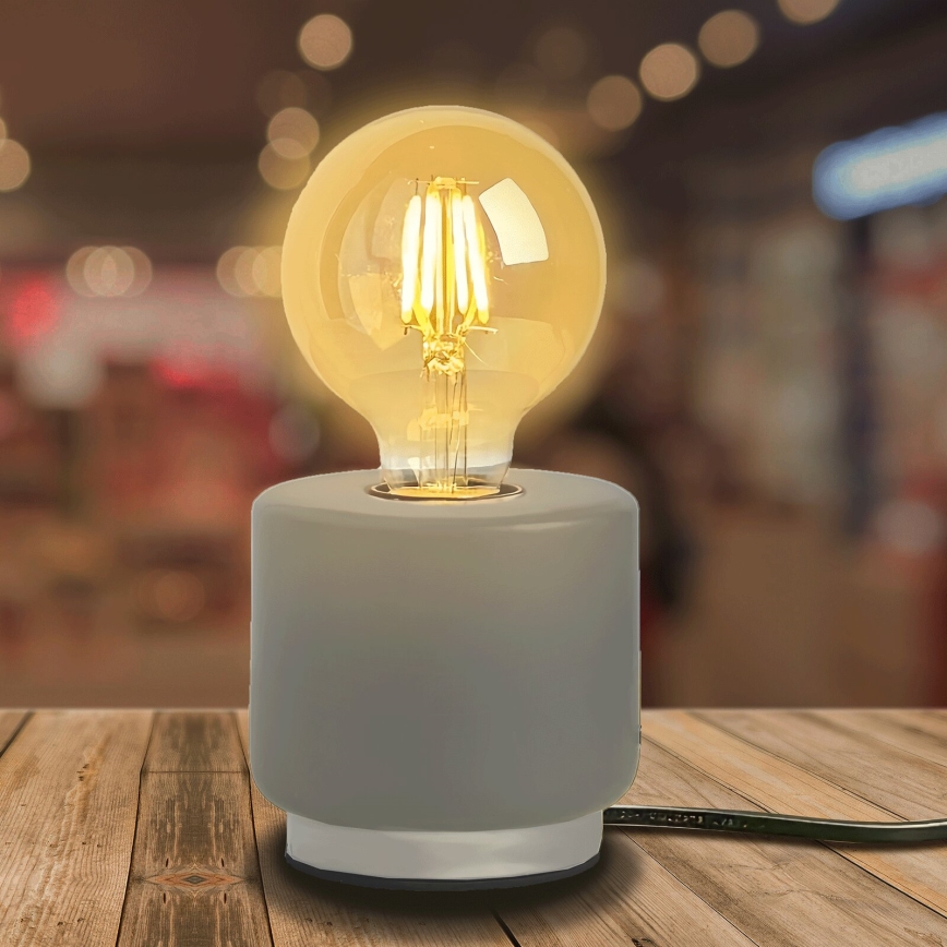 Aigostar - Stolná lampa 1xE27/60W/230V šedá