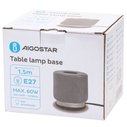 Aigostar - Stolná lampa 1xE27/60W/230V šedá