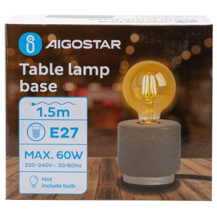 Aigostar - Stolná lampa 1xE27/60W/230V šedá