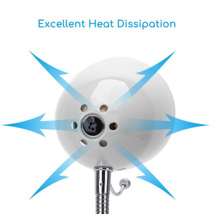 Aigostar -  Stolná lampa s klipom 1xE27/11W/230V biela/lesklý chróm