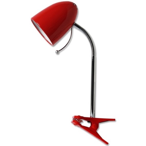 Aigostar - Stolná lampa s klipom 1xE27/11W/230V červená/chróm