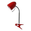 Aigostar - Stolná lampa s klipom 1xE27/36W/230V červená/chróm