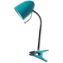 Aigostar -  Stolná lampa s klipom 1xE27/36W/230V modrá/chróm