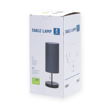 Aigostar - Stolná lampa s USB portom 1xE27/40W/230V čierna