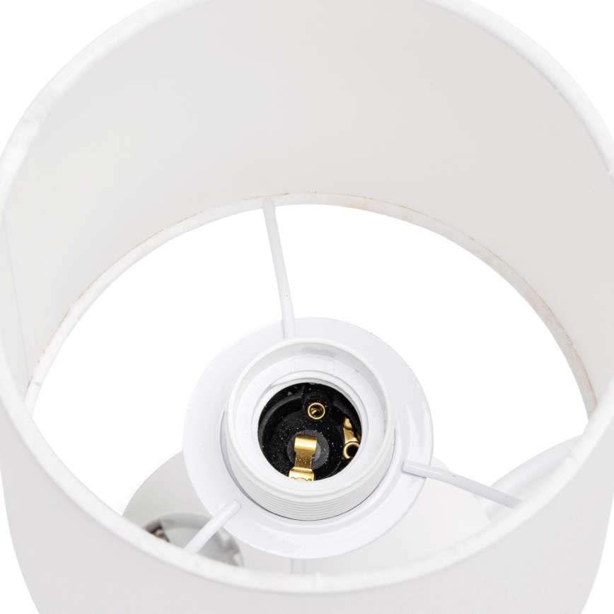 Aigostar - Stolná lampa so zásuvkami a USB portami 1xE27/60W/230V biela