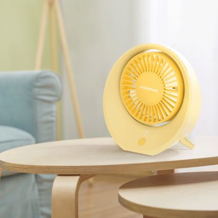 Aigostar - Stolný nabíjací ventilátor 3W/5V 1200mAh USB oranžová