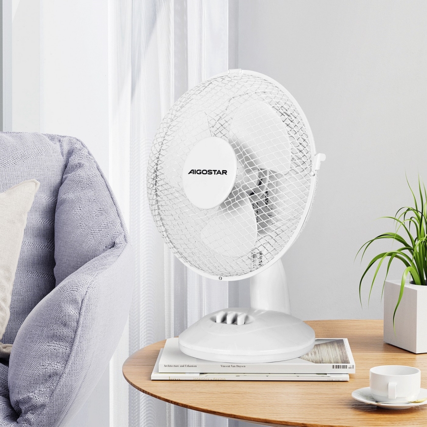 Aigostar - Stolný ventilátor 20W/230V biela