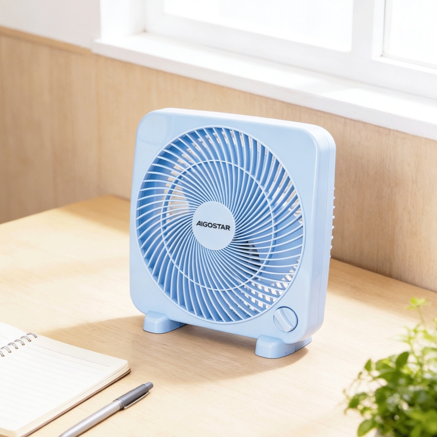 Aigostar - Stolný ventilátor 30 W/230 V modrý