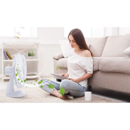 Aigostar - Stolný ventilátor 45W/230V 34 cm biela