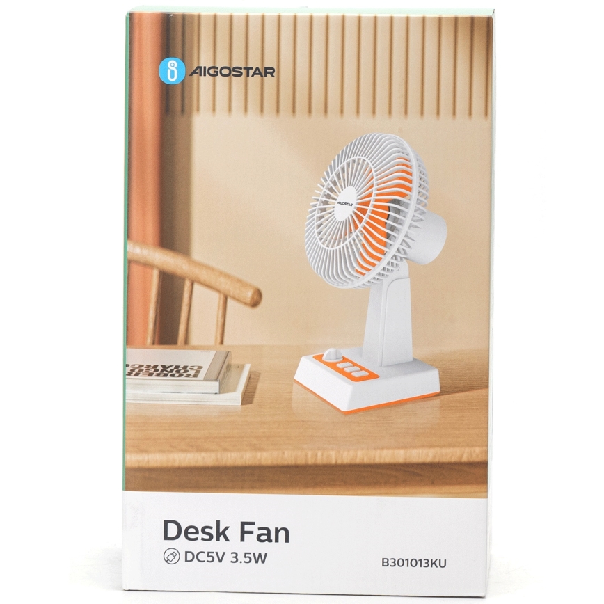 Aigostar - Stolný ventilátor 6W/USB