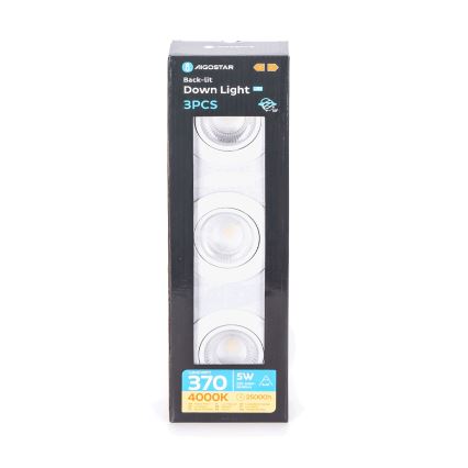 Aigostar - SÚPRAVA 3x LED Podhľadové svietidlo LED/5W/230V 4000K pr. 8,5 cm biela