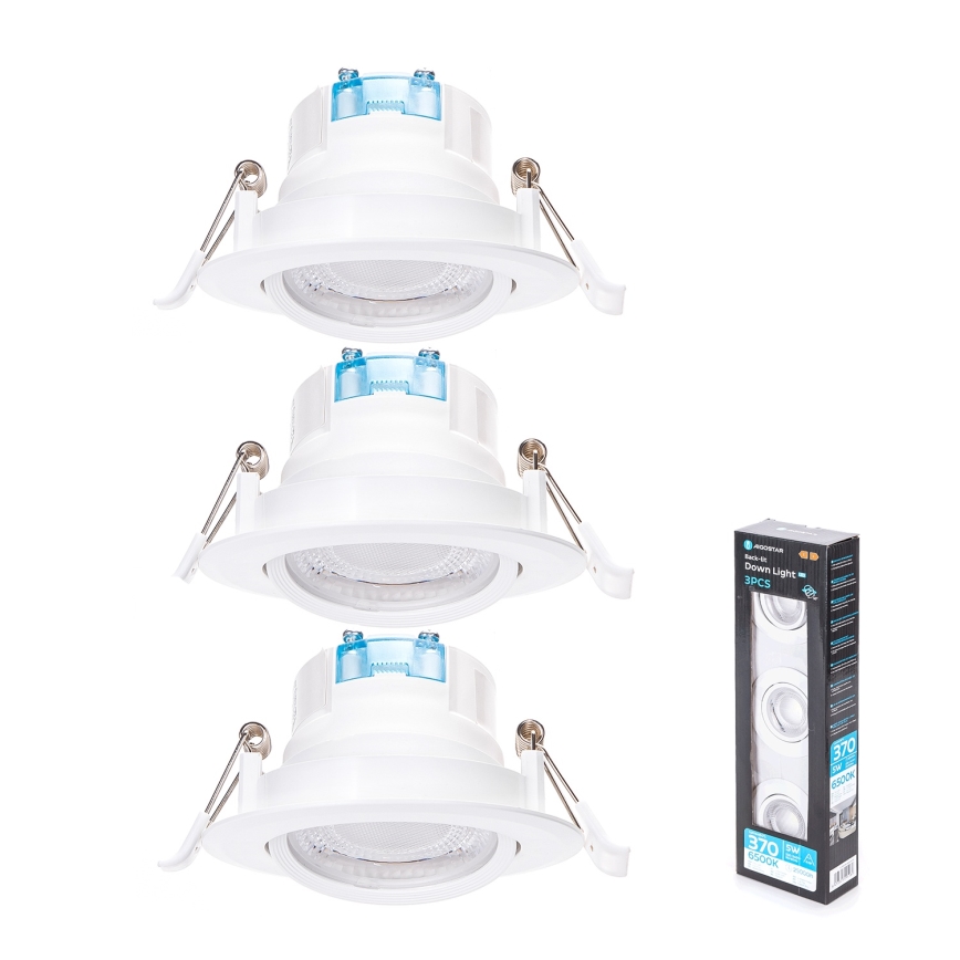 Aigostar - SÚPRAVA 3x LED Podhľadové svietidlo LED/5W/230V 6500K pr. 8,5 cm biela