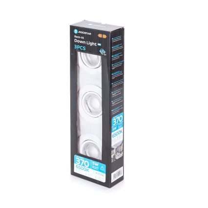 Aigostar - SÚPRAVA 3x LED Podhľadové svietidlo LED/5W/230V 6500K pr. 8,5 cm biela