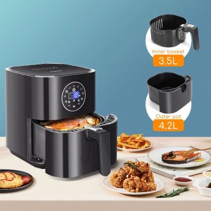 Aigostar - Teplovzdušná fritéza 1500W/230V 3,5l čierna