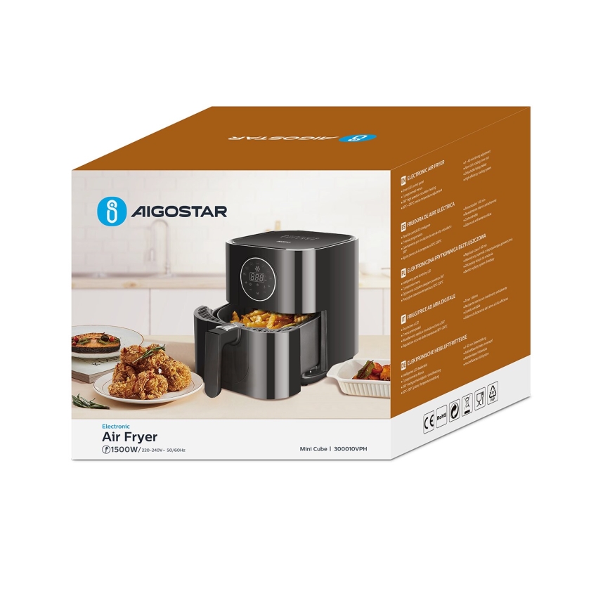 Aigostar - Teplovzdušná fritéza 1500W/230V 3,5l čierna