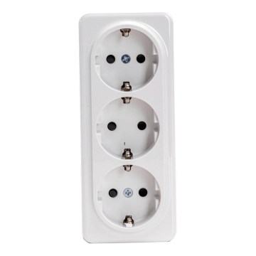 Aigostar - Trojitá nástenná domová zásuvka SCHUKO 250V biela