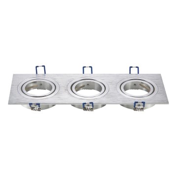 Aigostar - Trojitý rámček pre podhľadové svietidlo GU10 25,5x9,1 cm matný chróm