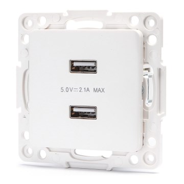 Aigostar - USB napájacia zásuvka bez rámčeka 2x USB-A biela