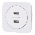 Aigostar - USB napájacia zásuvka s rámčekom 2x USB-A biela