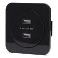 Aigostar - USB napájacia zásuvka s rámčekom 2x USB-A čierna