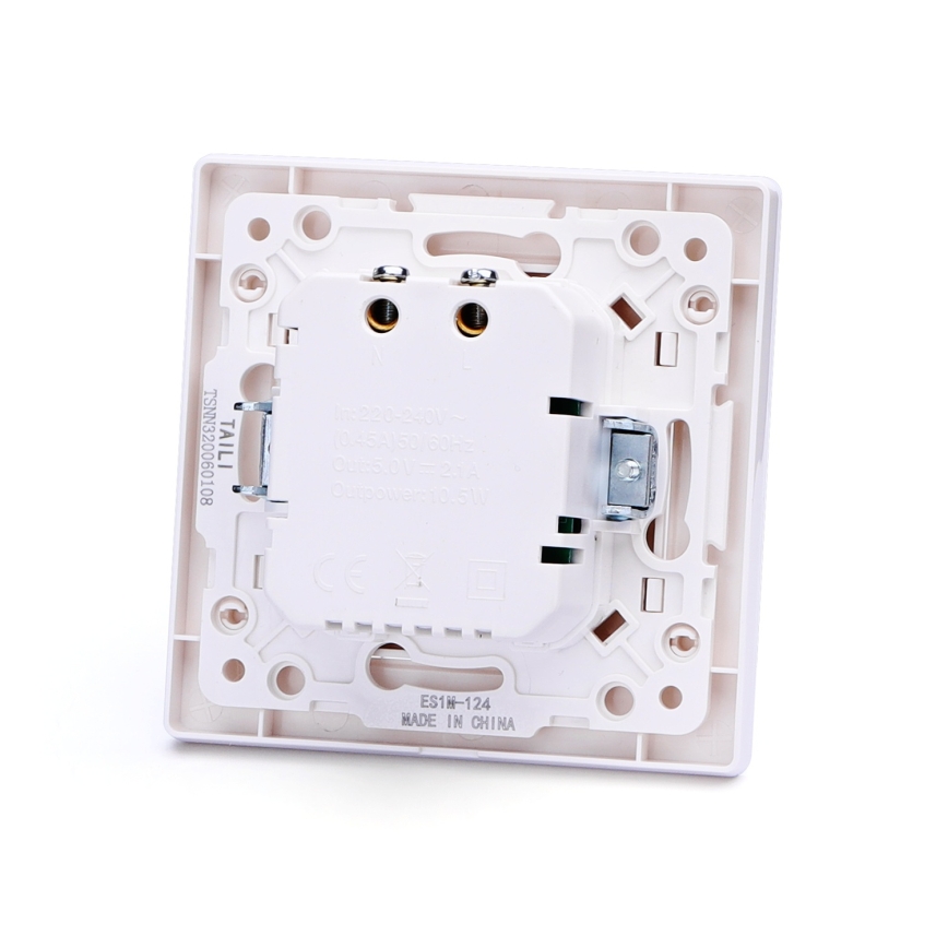 Aigostar - USB napájacia zásuvka s rámikom 2x USB-A biela