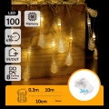 Aigostar - Vonkajší LED vianočný reťazec 100xLED/8 funkcií 3xAA 10 m IP44 teplá biela kvapky