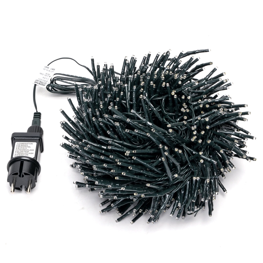 Aigostar - Vonkajší LED vianočný reťazec 600 LED/8 funkcií 18 m IP44 teplá biela