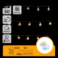 Aigostar - Vonkajší vianočný LED reťaz 50xLED/8 funkcií 3xAA 5m IP44 teplá biela hviezdy