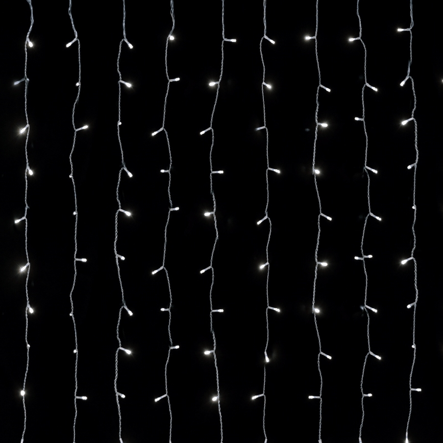 Aigostar - LED vonkajší vianočný svetelný reťazec 288xLED/8 funkcií 1,5x1,8m IP44 studená biela