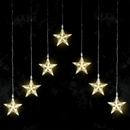 Aigostar - Vonkajšia vianočná LED reťaz, 70 LED, 230 V, 1,2 × 1 m, IP44, teplá biela (hviezdy)