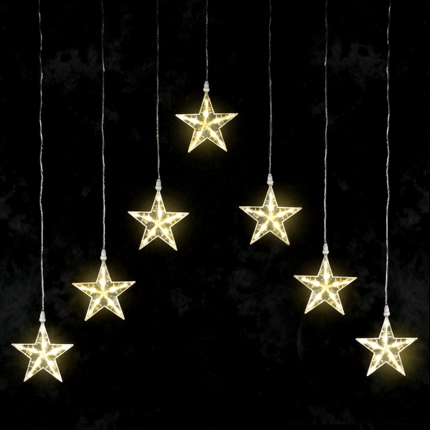 Aigostar - Vonkajšia vianočná LED reťaz, 70 LED, 230 V, 1,2 × 1 m, IP44, teplá biela (hviezdy)