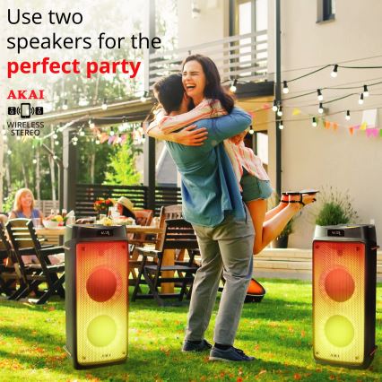 AKAI PARTY BOX 810 - Bezdrôtový reproduktor 65W/230V 5000 mAh + diaľkové ovládanie