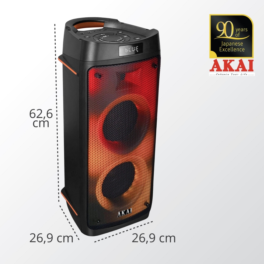 AKAI PARTY BOX 810 - Bezdrôtový reproduktor 65W/230V 5000 mAh + diaľkové ovládanie
