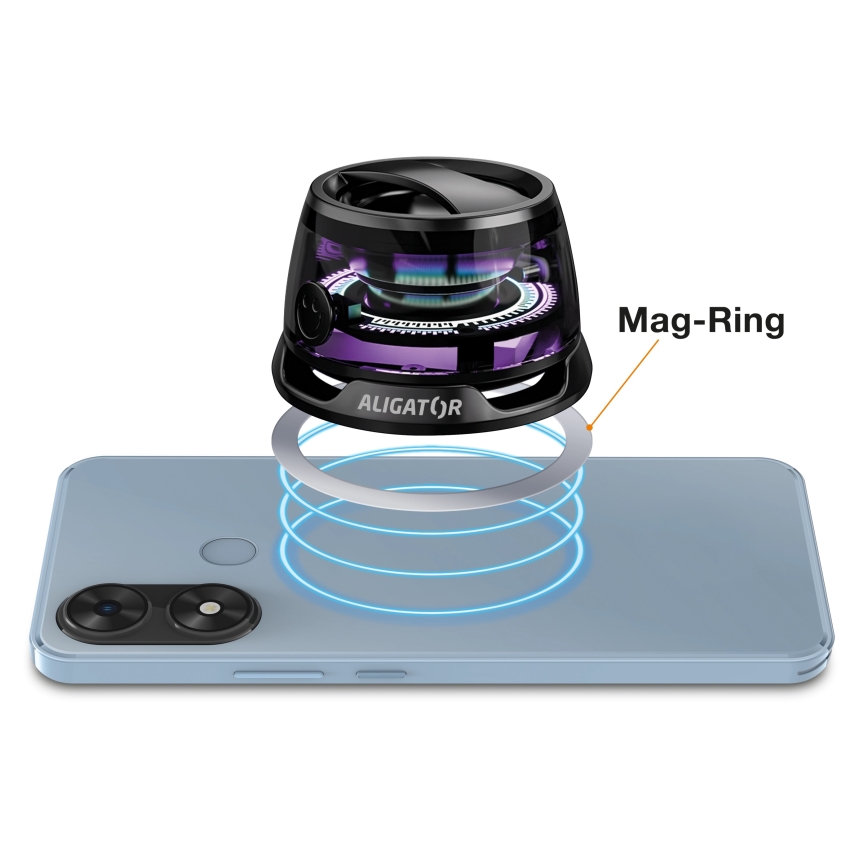 Aligator ABSMB01 - Magnetický reproduktor Mini Beat pre MagSafe, 400 mAh, čierna