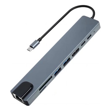 Aligator AHUB001 - USB-C rozbočovač 8 v 1