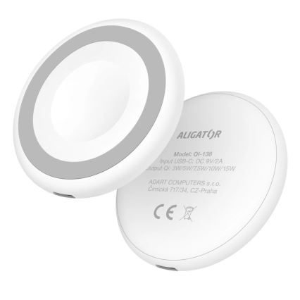 Aligator AMS08WT - Bezdrôtová nabíjačka MagSafe 3 v 1 15 W biela