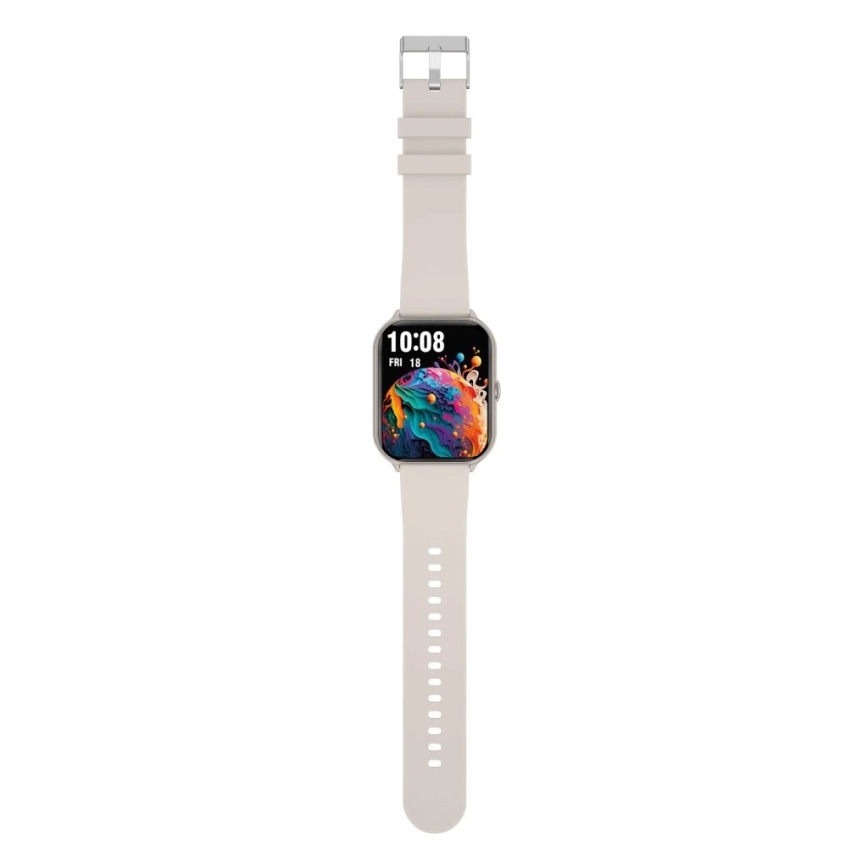 Aligator AW10SR - Inteligentné hodinky Watch GO 220 mAh IP67 krémová