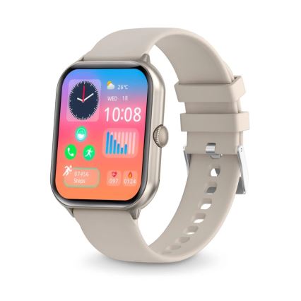 Aligator AW10SR - Inteligentné hodinky Watch GO 220 mAh IP67 krémová