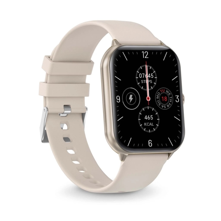 Aligator AW10SR - Inteligentné hodinky Watch GO 220 mAh IP67 krémová