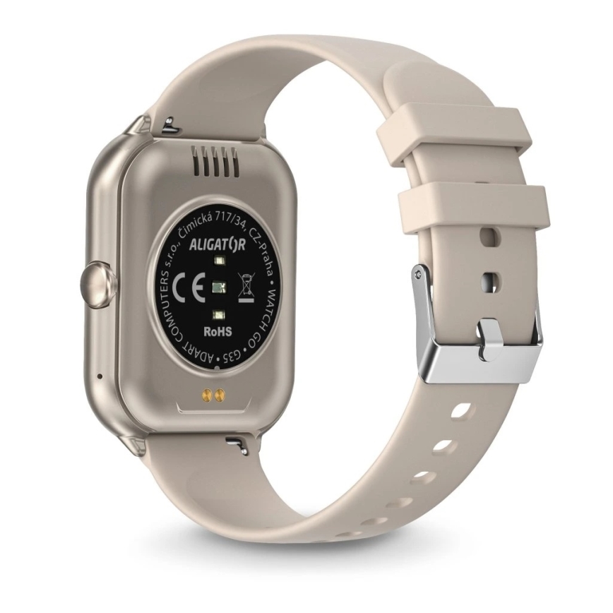 Aligator AW10SR - Inteligentné hodinky Watch GO 220 mAh IP67 krémová