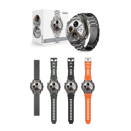 Aligator AW12BK - inteligentné hodinky Watch s GPS, 500 mAh batéria, IP69K, čierne