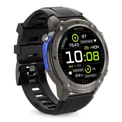 Aligator AW12BK - inteligentné hodinky Watch s GPS, 500 mAh batéria, IP69K, čierne