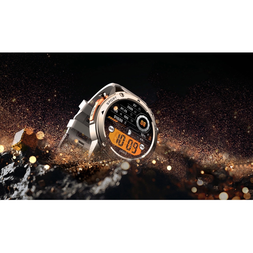 Aligator AW12SR - Inteligentné hodinky Watch GPS 500 mAh IP69K strieborné