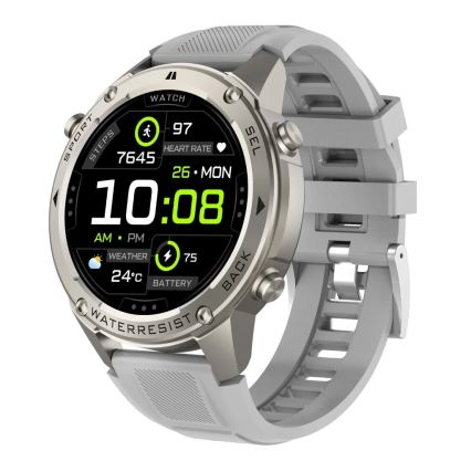 Aligator AW12SR - Inteligentné hodinky Watch GPS 500 mAh IP69K strieborné