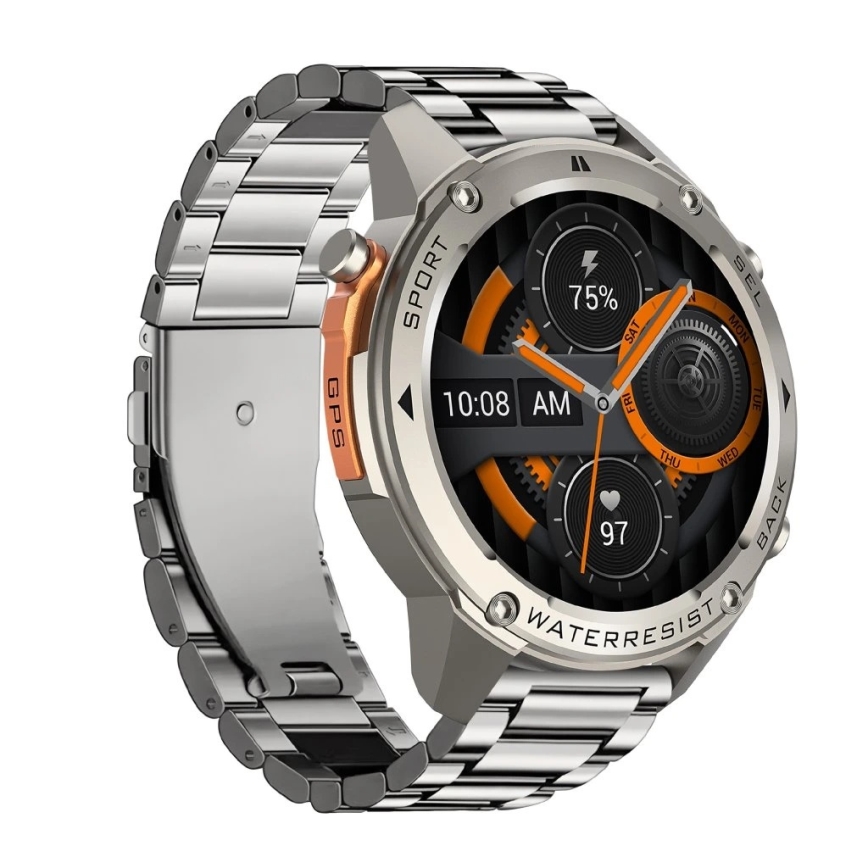 Aligator AW12SR - Inteligentné hodinky Watch GPS 500 mAh IP69K strieborné