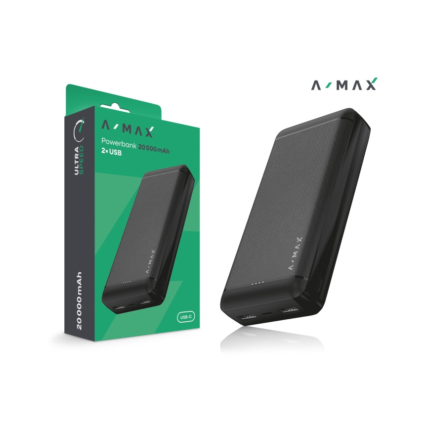 Aligator AX0003 - Powerbanka A-MAX 10000 mAh 3,7V čierna