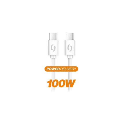 Aligator DATKP47 - USB kábel USB-C / USB-C 100 W Power Delivery 1,5 m biela
