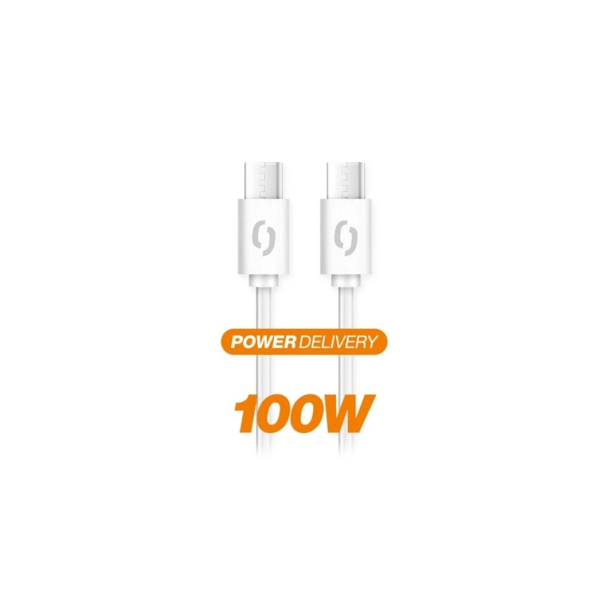 Aligator DATKP47 - USB kábel USB-C / USB-C 100 W Power Delivery 1,5 m biela