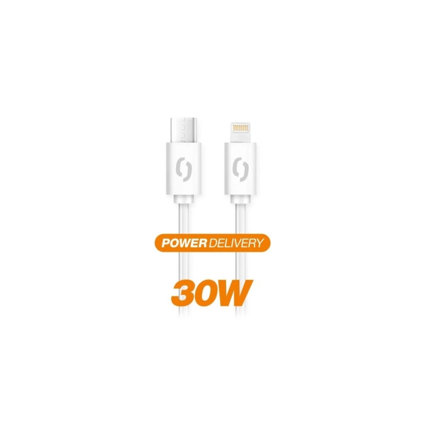 Aligator DATKP51 - USB kábel USB-C / Lightning 30 W Power Delivery, 1,5 m, biely