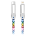 Aligator DATKP65 - USB kábel USB-C/Lightning s LED podsvietením, 30 W Power Delivery, 0,5 m